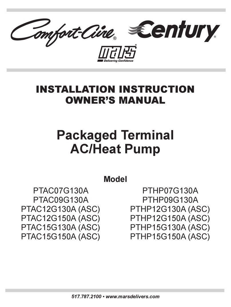 Mars Comfort-Aire Century PTAC07G130A User manual