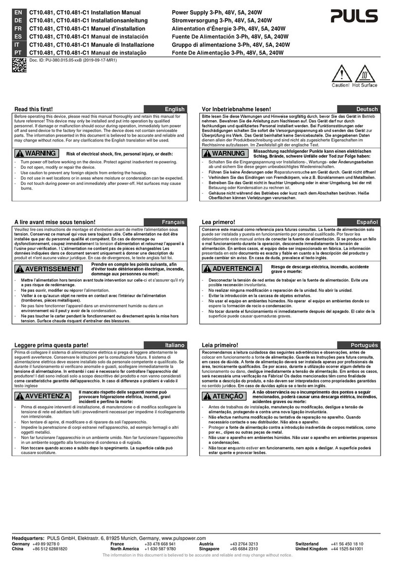 Puls CT10.481 User manual