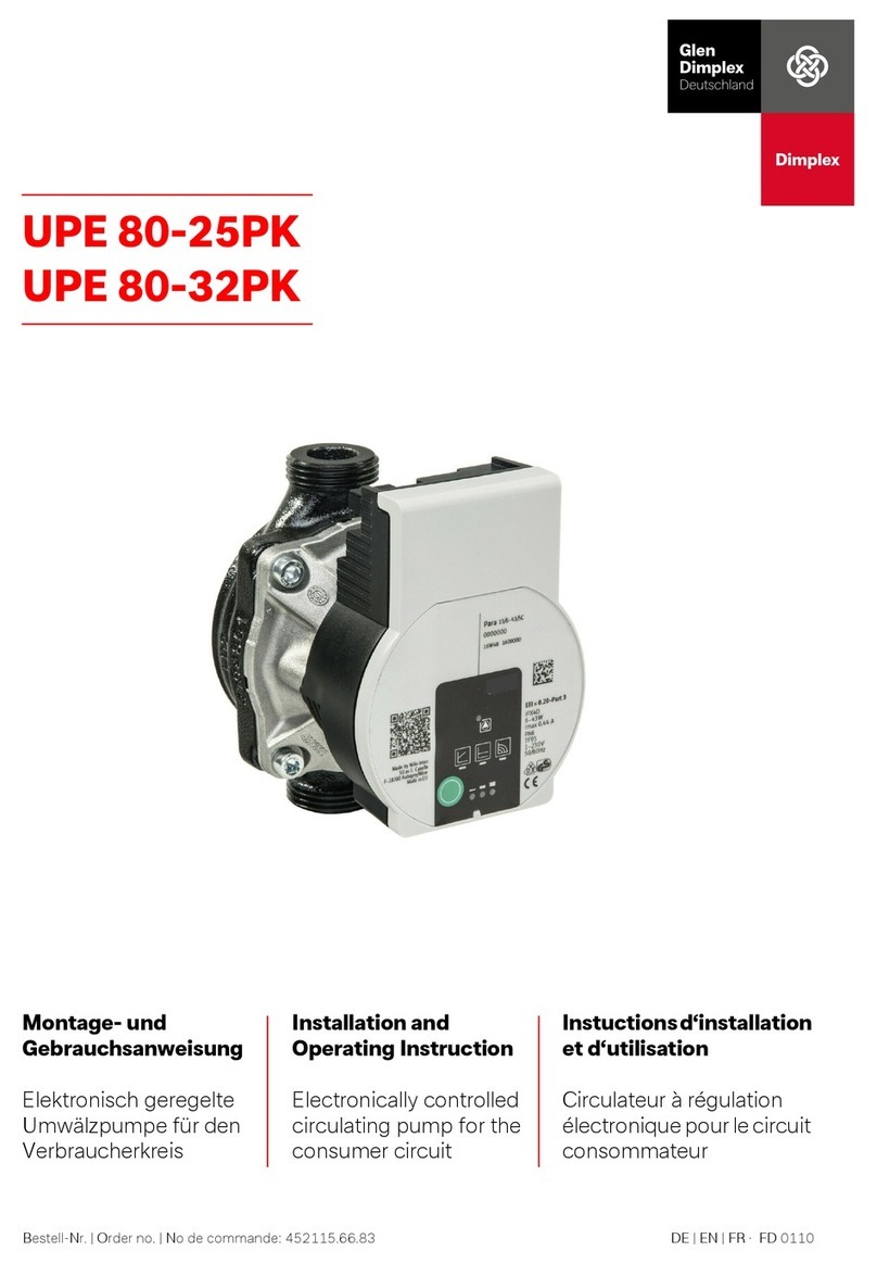 Glen Dimplex UPE 80-25PK Installation and operating instruction Glen Dimplex UPE 80-25PK Installation and operating instruction