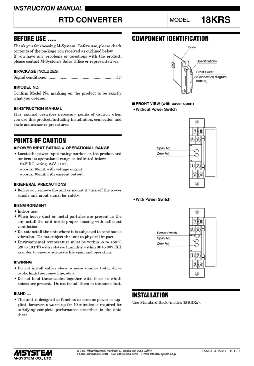 M-system 18KRS instruction manual M-system 18KRS instruction manual