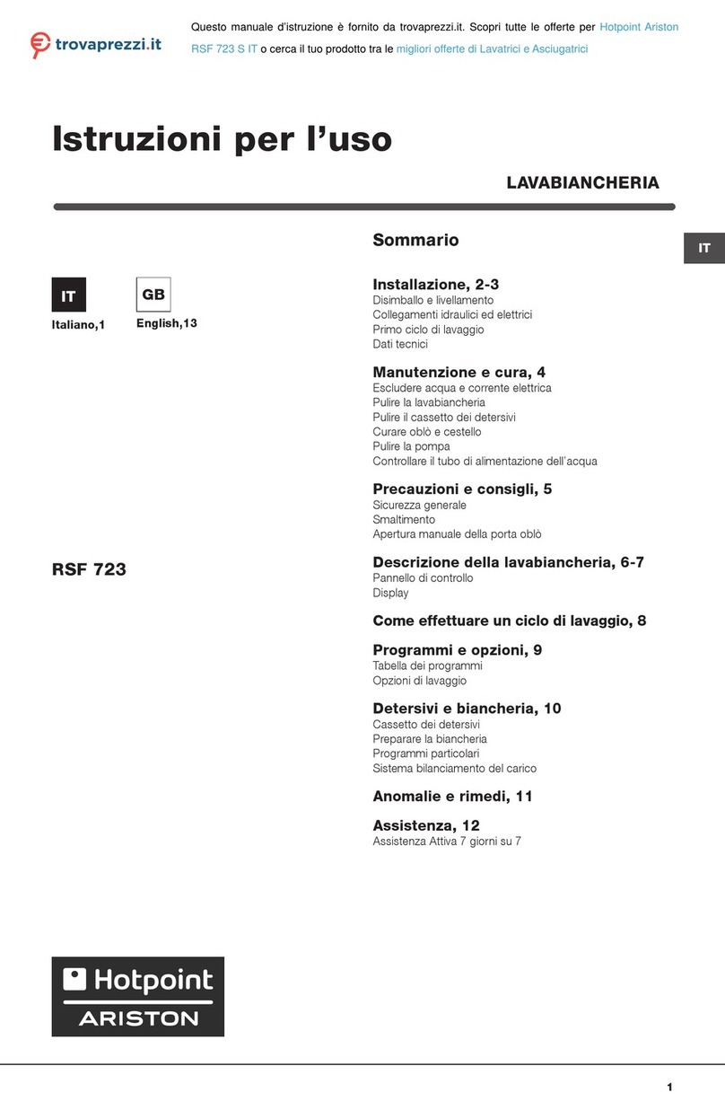 Hotpoint Ariston RSF 723 Instructions for use
