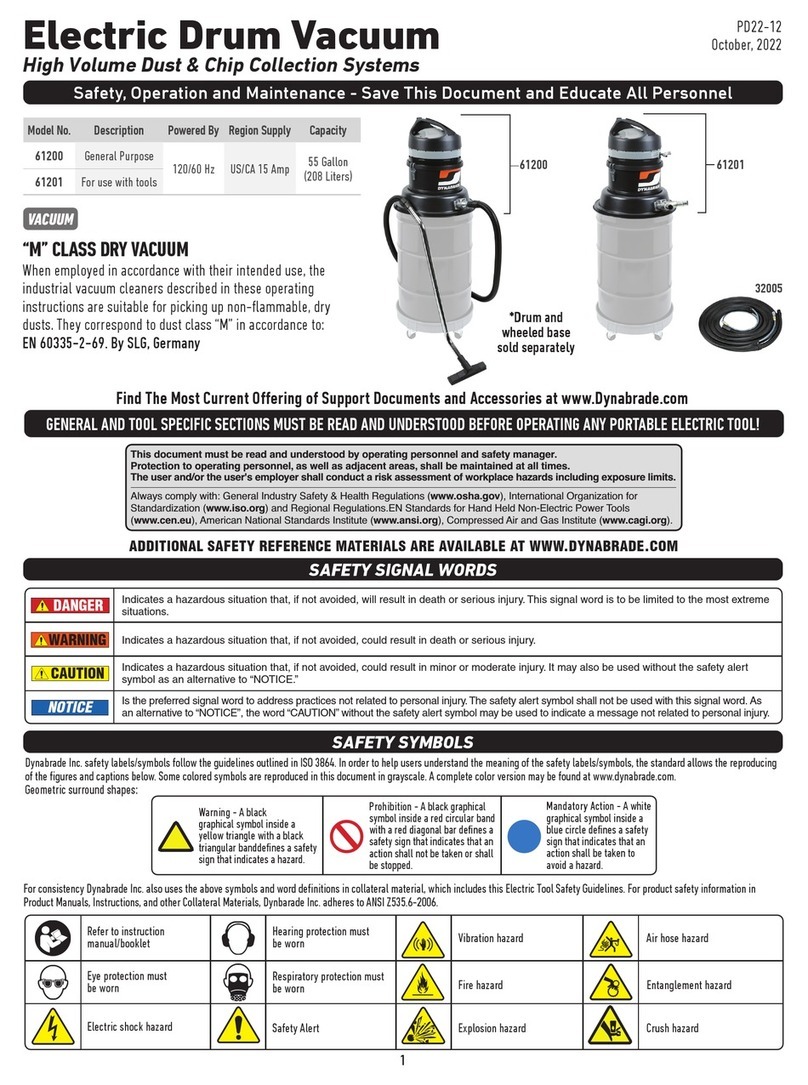 Dynabrade 61200 Safety, operation and maintenance instructions