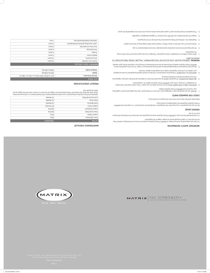 Matrix G3 Seat Post Revision User manual