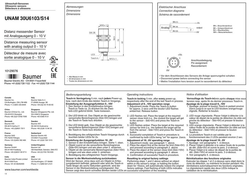 Baumer UNAM 30U6103/S14 User manual