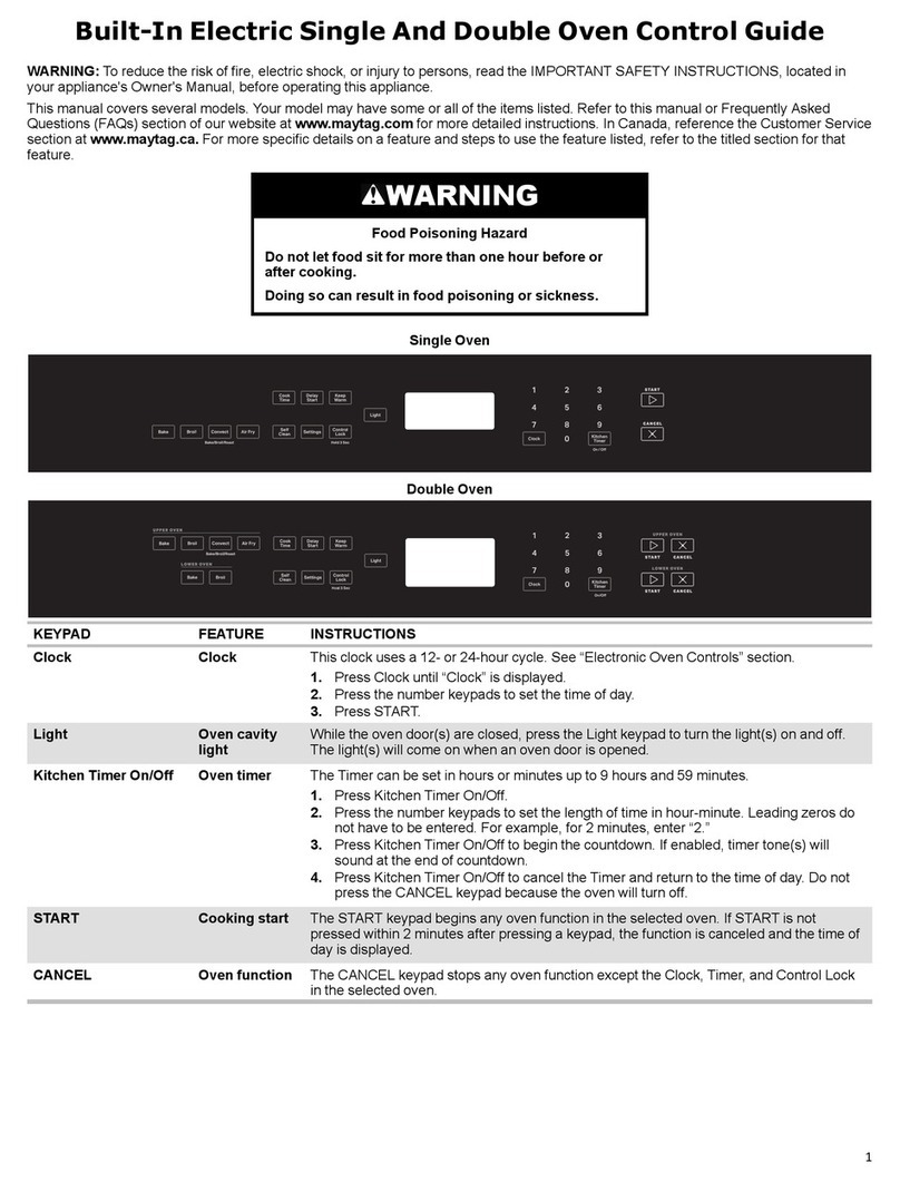 Maytag MOED6027LZ Control guide