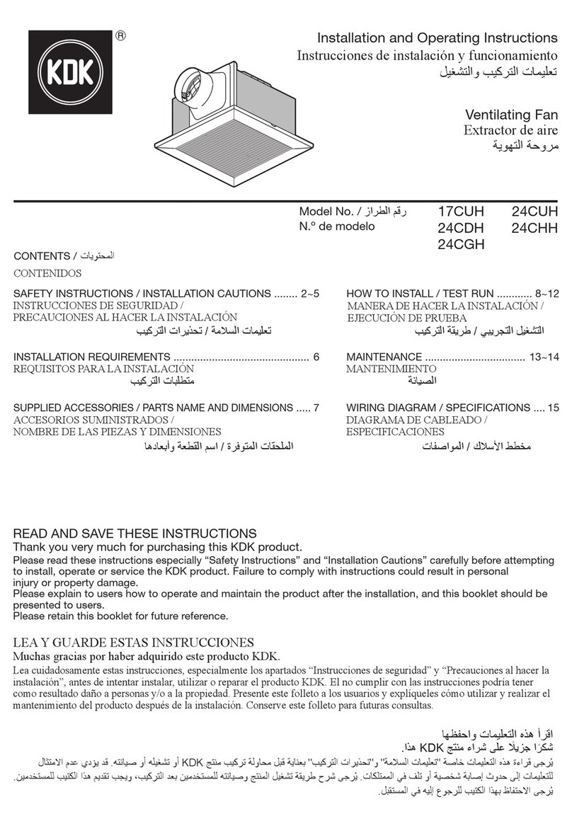 KDK 17CUH User manual
