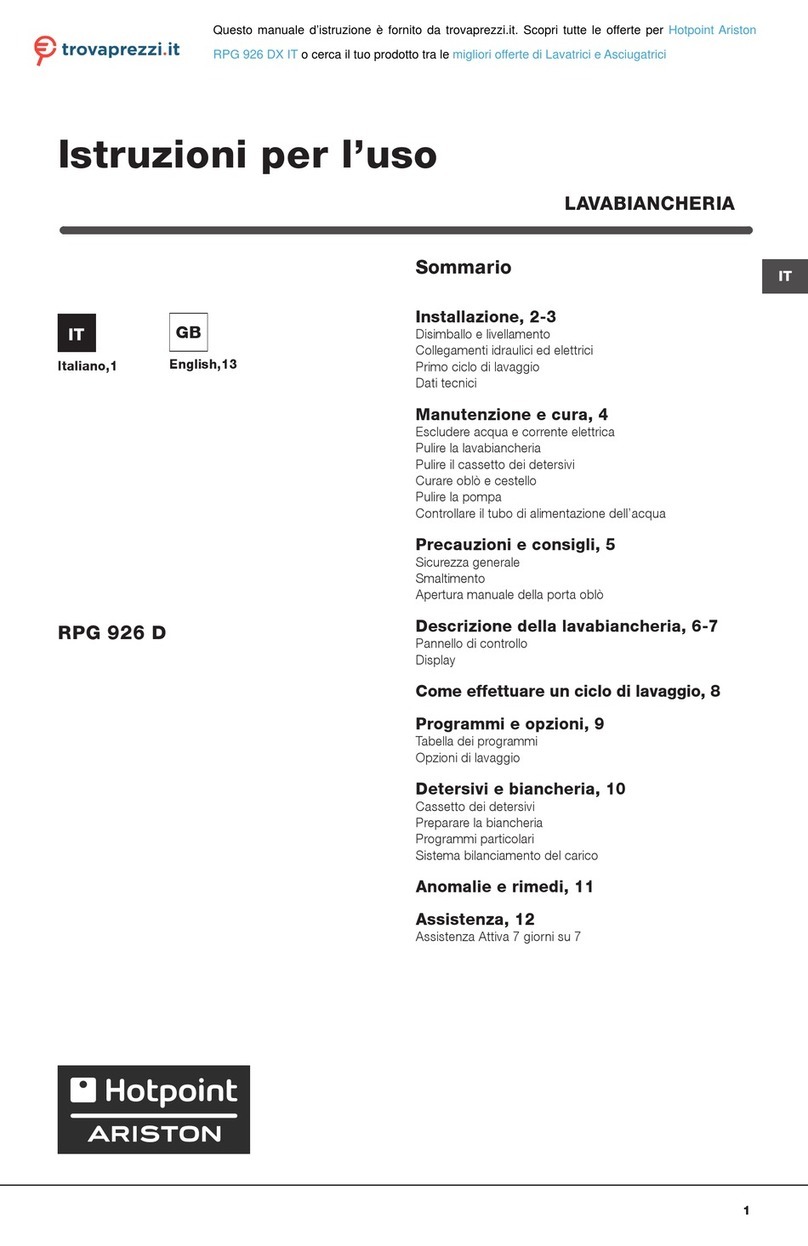 Hotpoint Ariston RPG 926 DX IT User manual