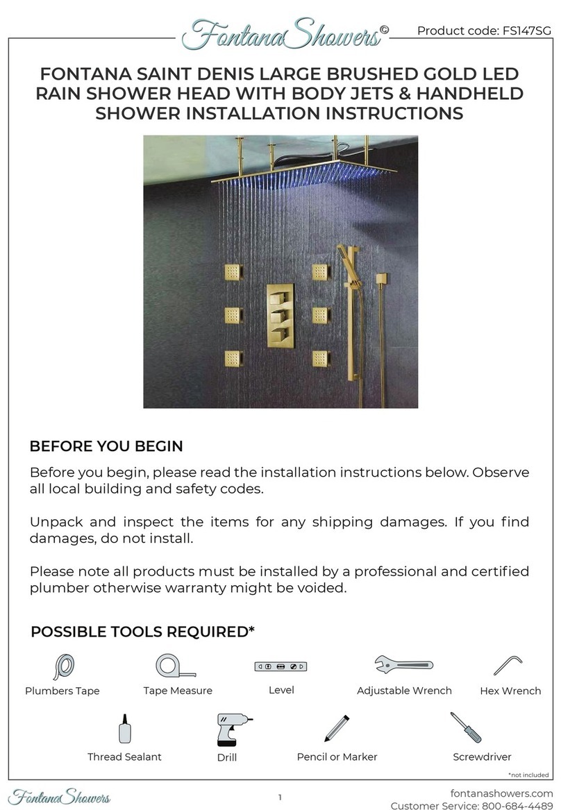 Fontana Showers FS147SG installation instructions