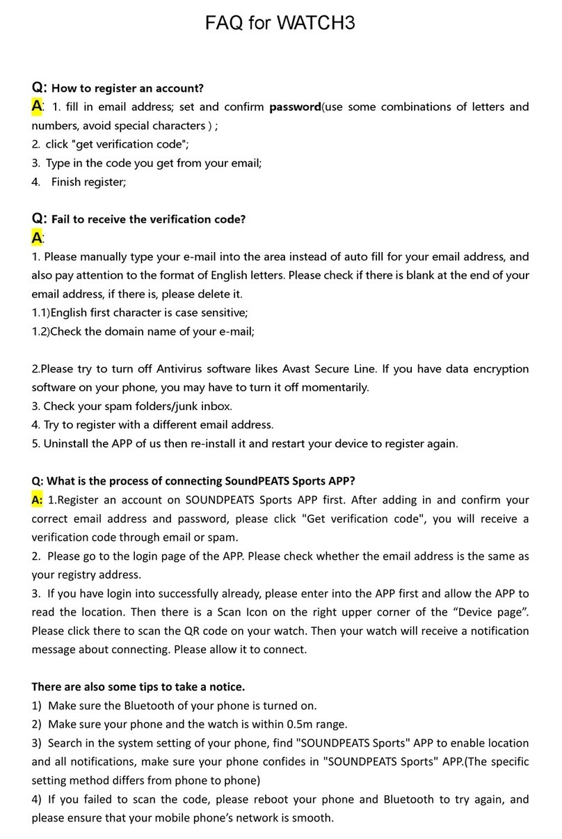 SoundPeats WATCH3 Faq