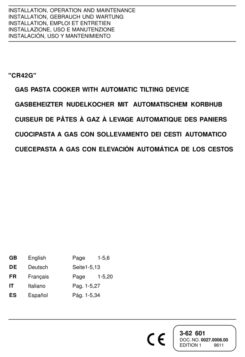 Electrolux Professional CR42G Installation, operation and maintenance manual