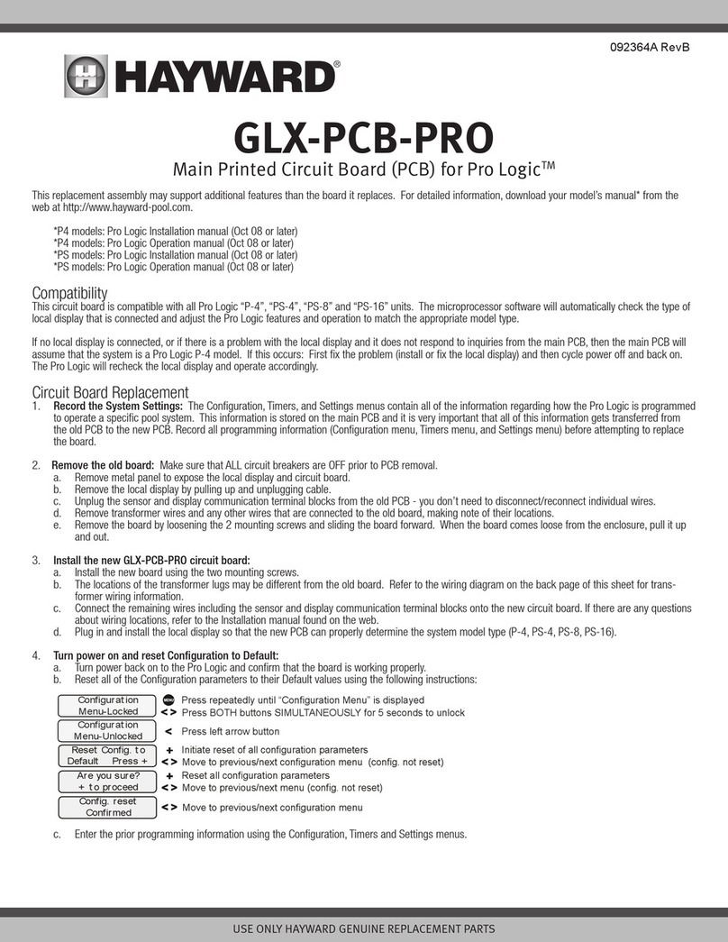 Hayward GLX-PCB-PRO Operating and safety instructions