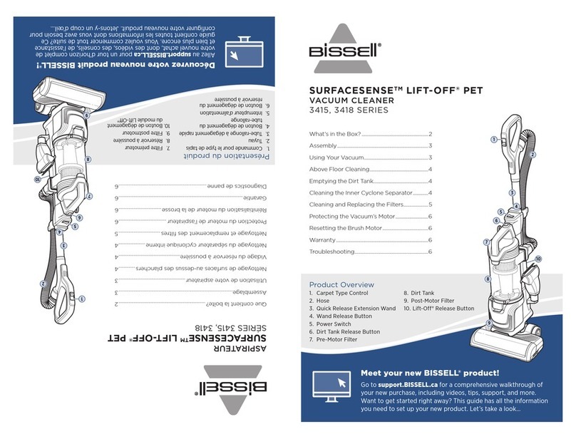 Bissell SurfaceSense Lift-Off 3415 Series User manual Bissell SurfaceSense Lift-Off 3415 Series User manual