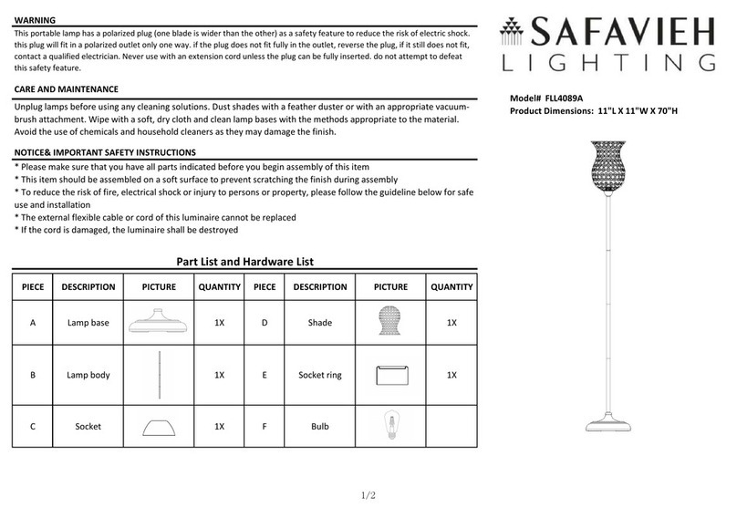 Safavieh Lighting RICKY IRON FLL4089A manual
