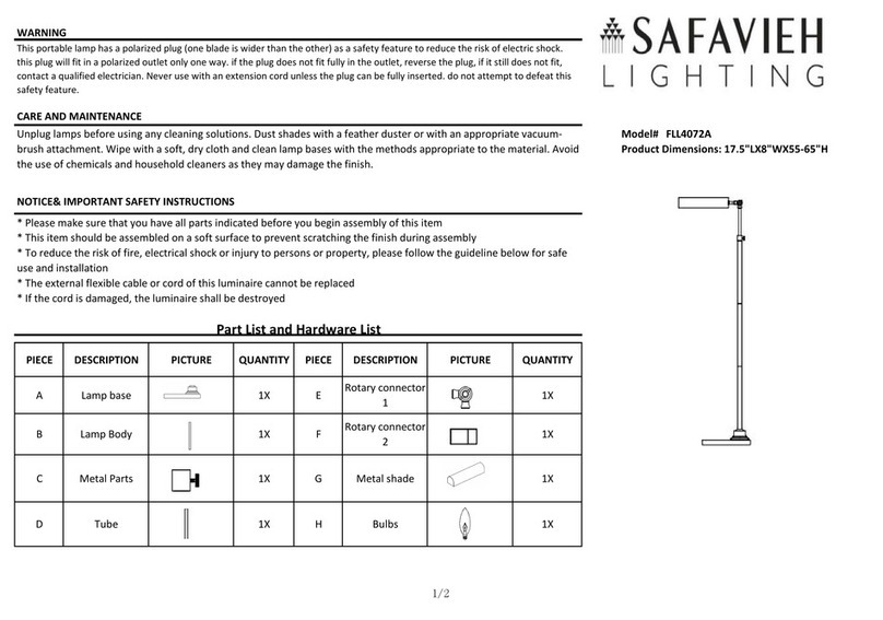 Safavieh Lighting RENLA FLL4072A manual