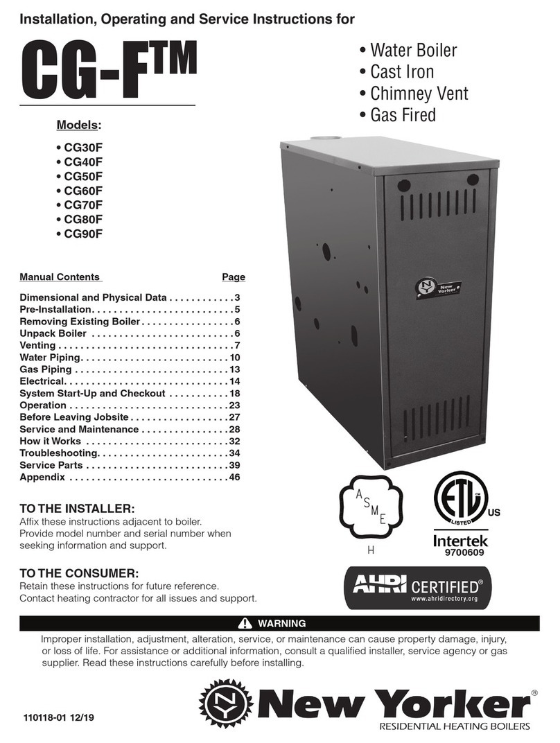 New Yorker CG-F Series Installation, operating and service instructions