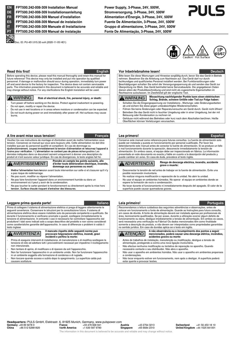 Puls FPT500.242-008-309 User manual