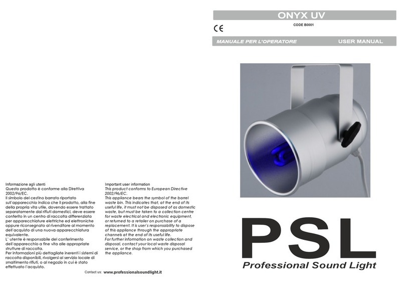 PSL ONYX UV B0001 user manual