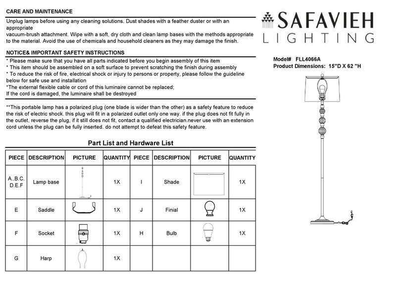 Safavieh Lighting ADDIE FLL4066A User manual Safavieh Lighting ADDIE FLL4066A User manual
