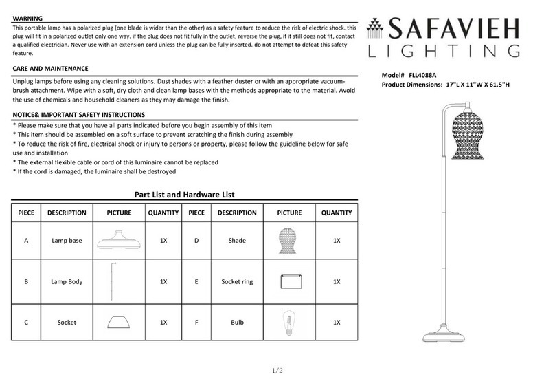 Safavieh Lighting IZZY IRON FLL4088A manual