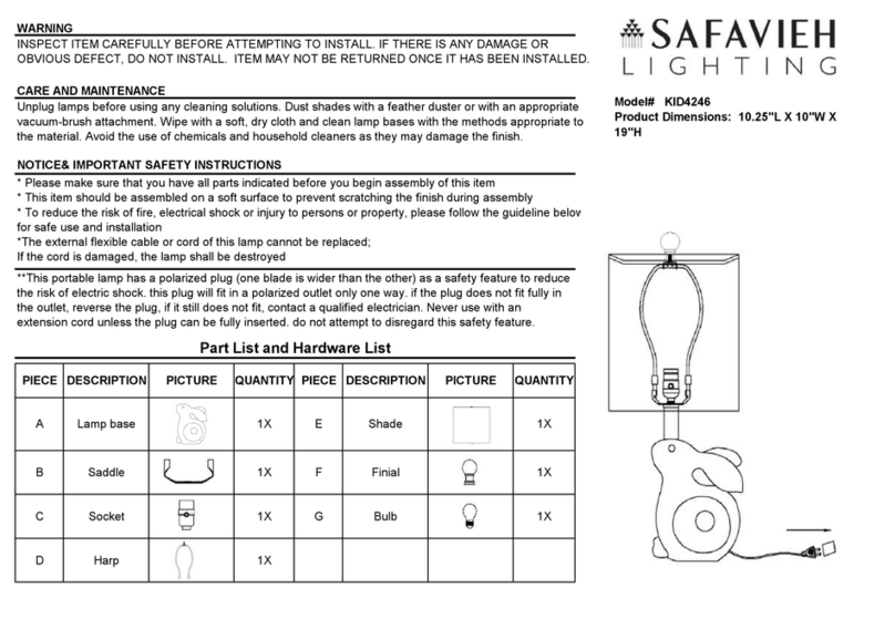 Safavieh Lighting RUBY RABBIT KID4246 manual