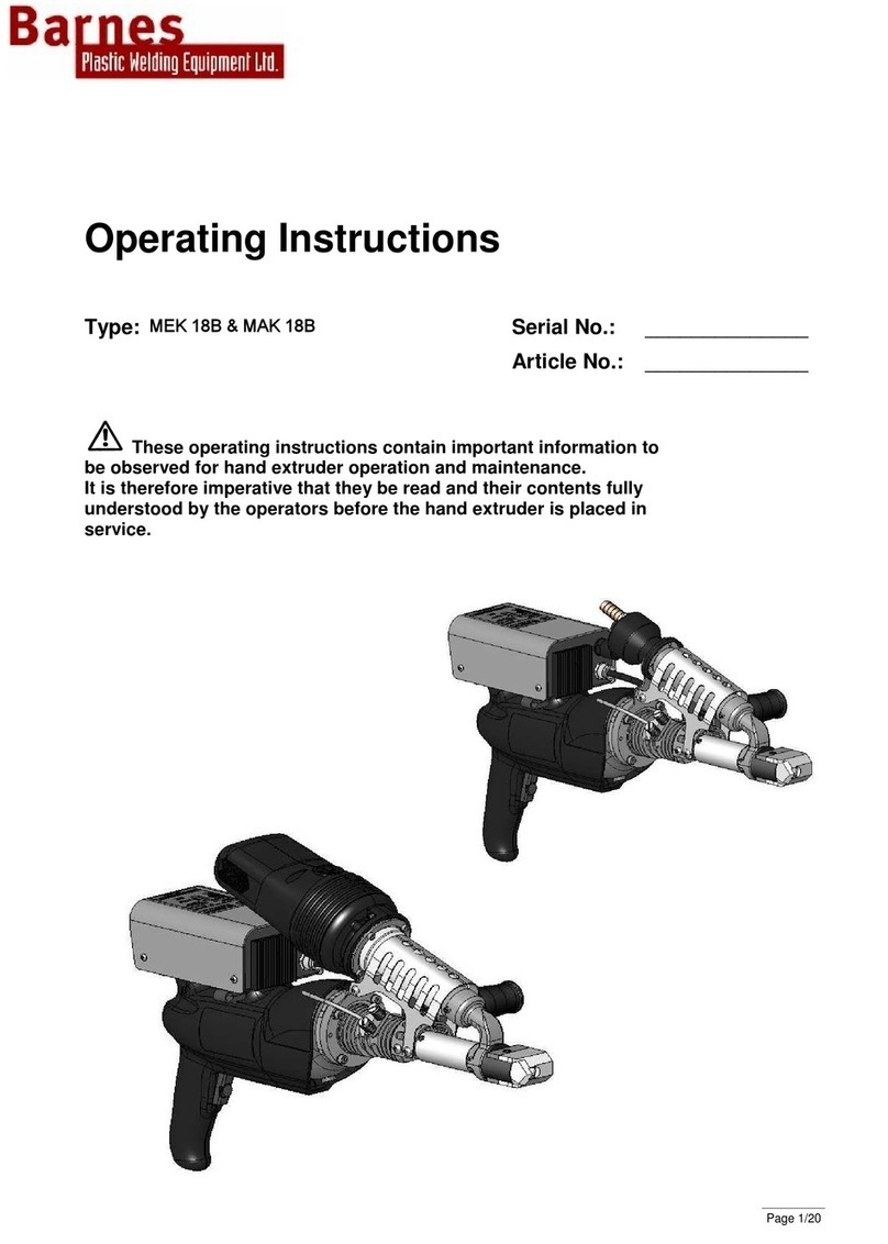 Barnes MEK-18 operating instructions