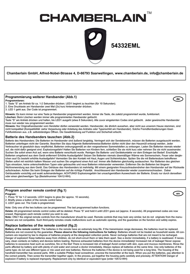 Chamberlain 54332EML instructions