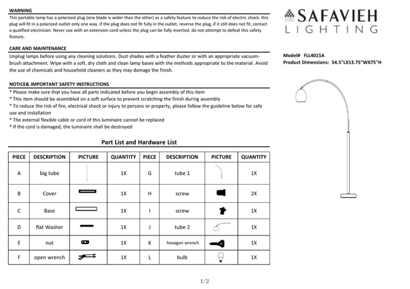Safavieh Lighting SADE FLL4015A manual