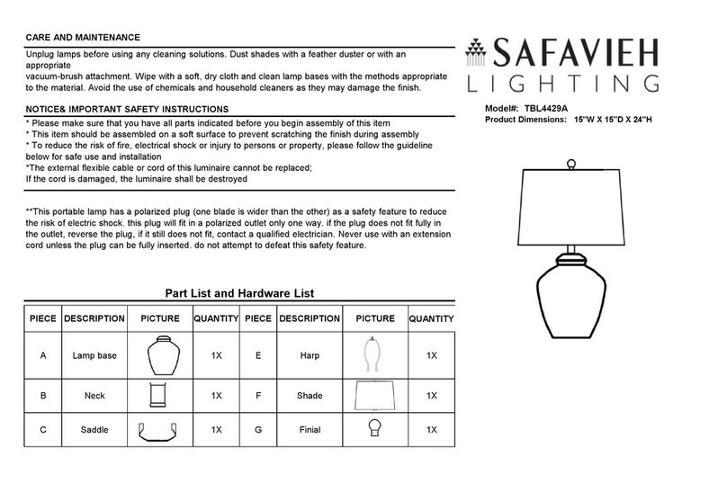Safavieh Lighting DEMLIN TBL4429A manual