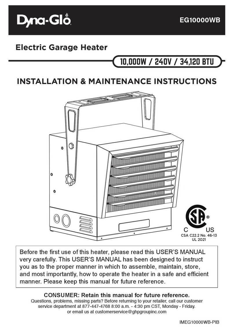 Dyna-Glo EG10000WB Installation and operating instructions