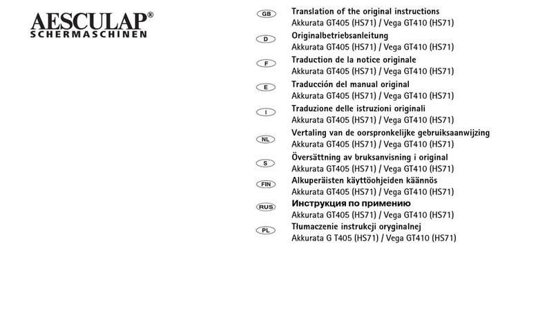 Aesculap Vega GT410 Translation of the original instructions