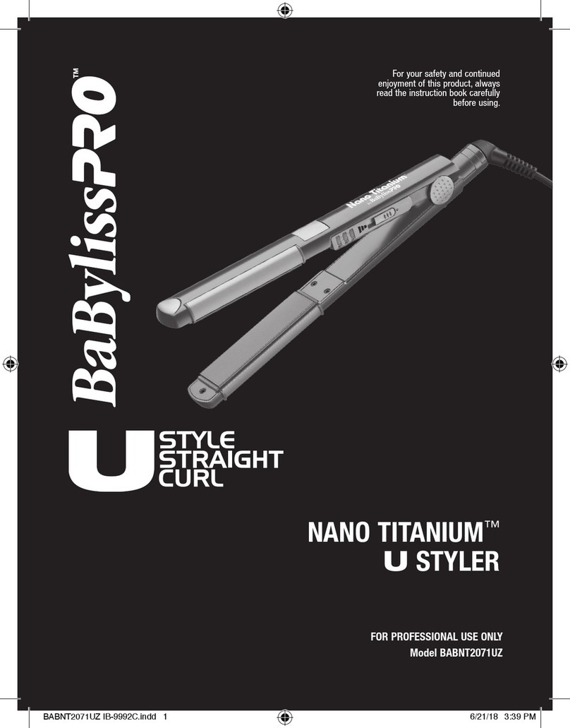BaByliss PRO NANO TITANIUM BABNT2071UZ quick start guide BaByliss PRO NANO TITANIUM BABNT2071UZ quick start guide