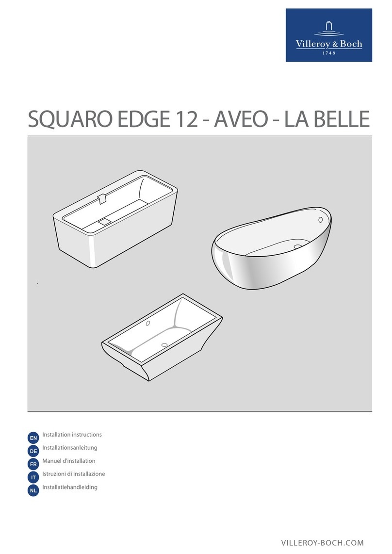 Villeroy & Boch SQUARO EDGE 12 - AVEO - LA BELLE installation instructions Villeroy & Boch SQUARO EDGE 12 - AVEO - LA BELLE installation instructions