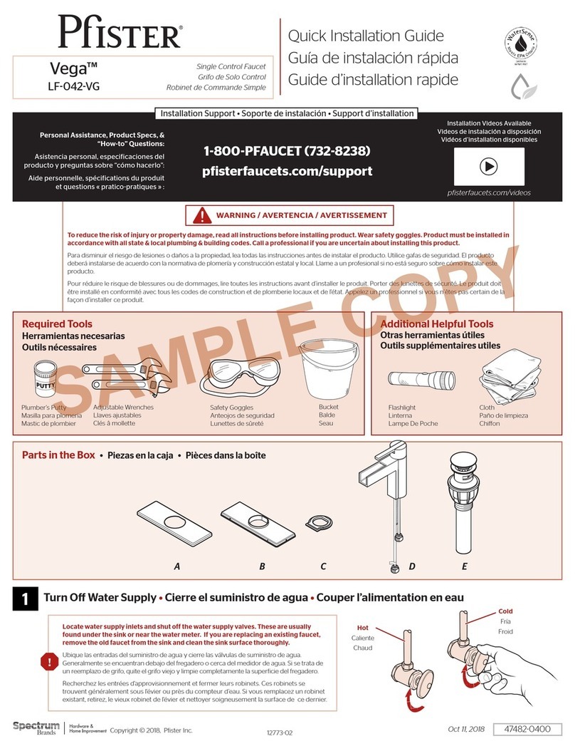 Spectrum Pfister Vega LF-042-VG User manual