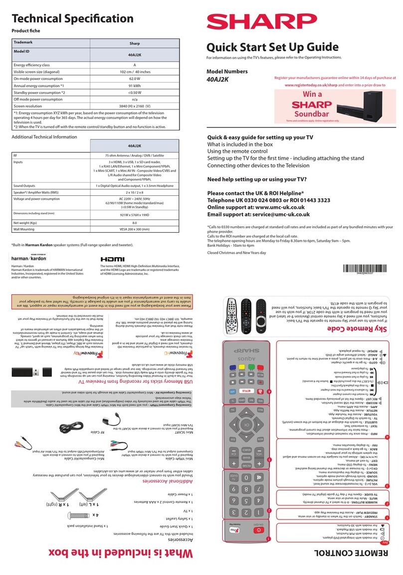 Sharp 40AJ2K User manual Sharp 40AJ2K User manual