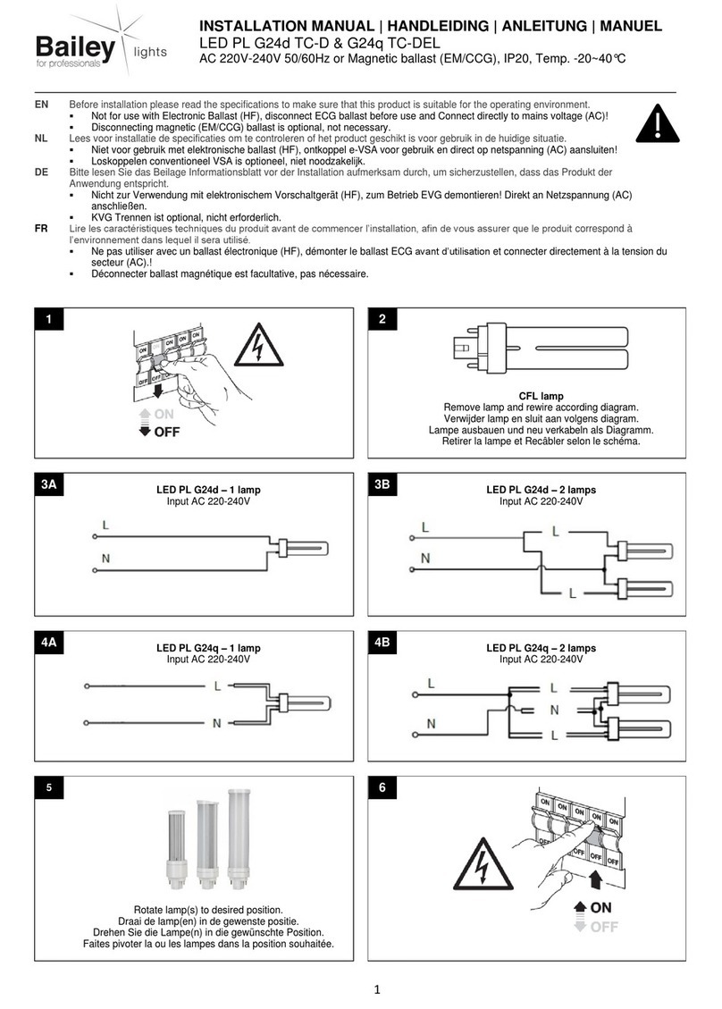 Bailey LED PL G24d TC-D installation manual