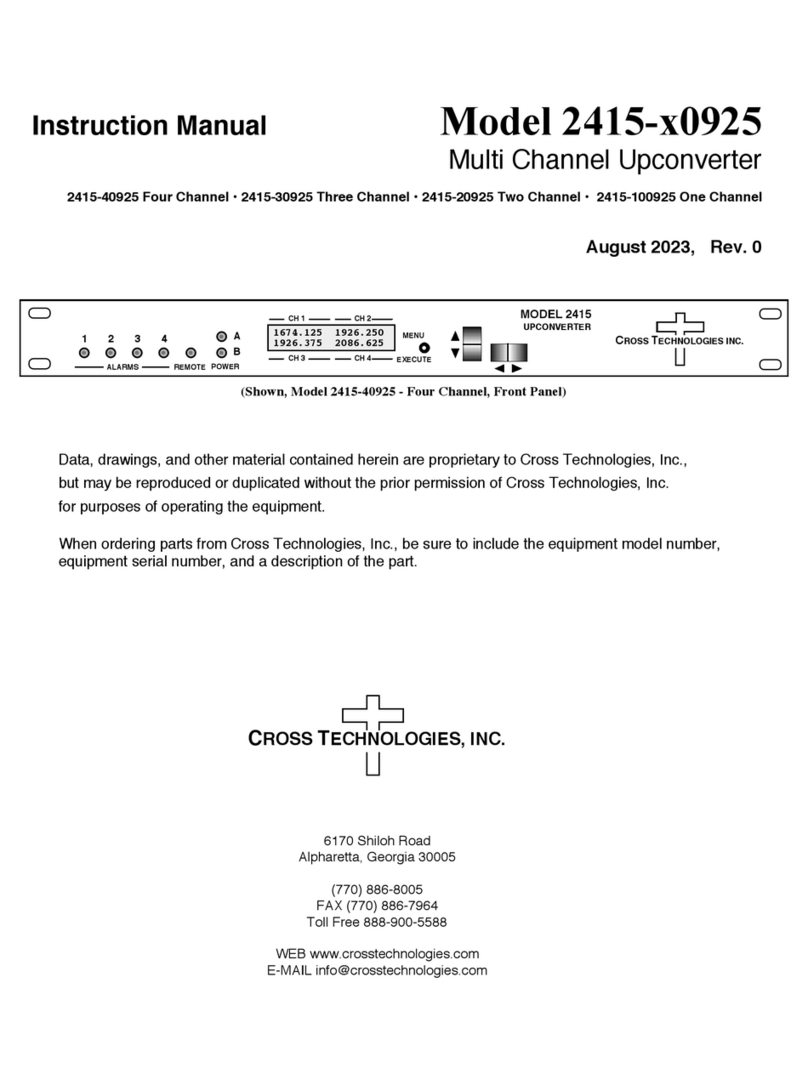 Cross Technologies 2415 0925 Series User manual