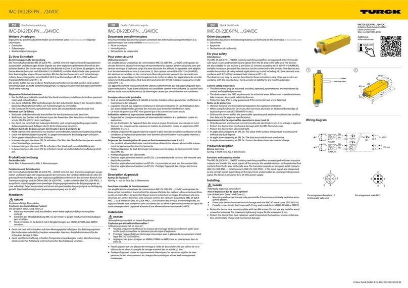 turck IMC-DI-22EX-PN 24VDC Series quick start guide turck IMC-DI-22EX-PN 24VDC Series quick start guide