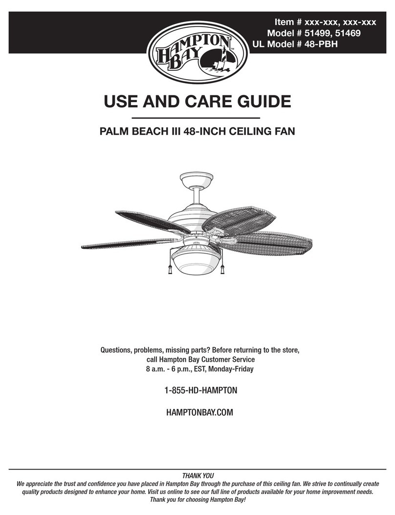 HAMPTON BAY PALM BEACH III 51499 Use and care guide HAMPTON BAY PALM BEACH III 51499 Use and care guide