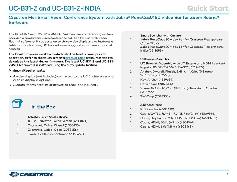 Crestron Flex UC-B31-Z-INDIA User manual