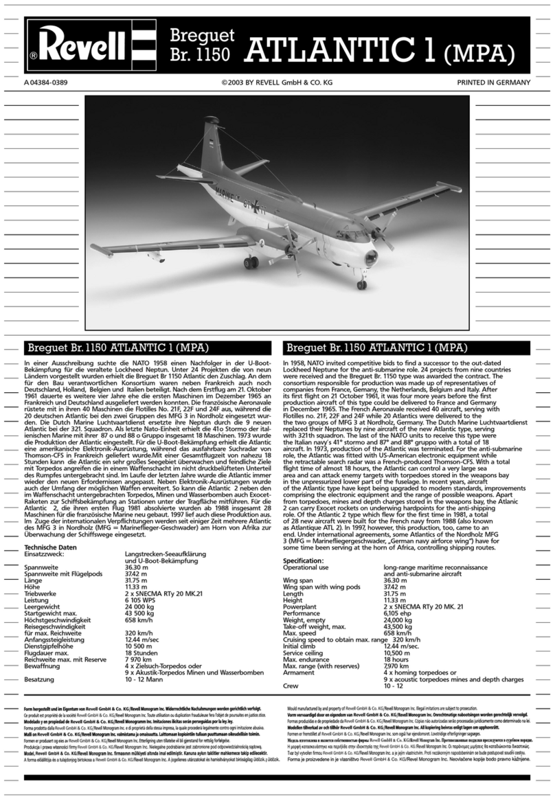 REVELL Breguet Br. 1150 ATLANTIC 1 (MPA) manual