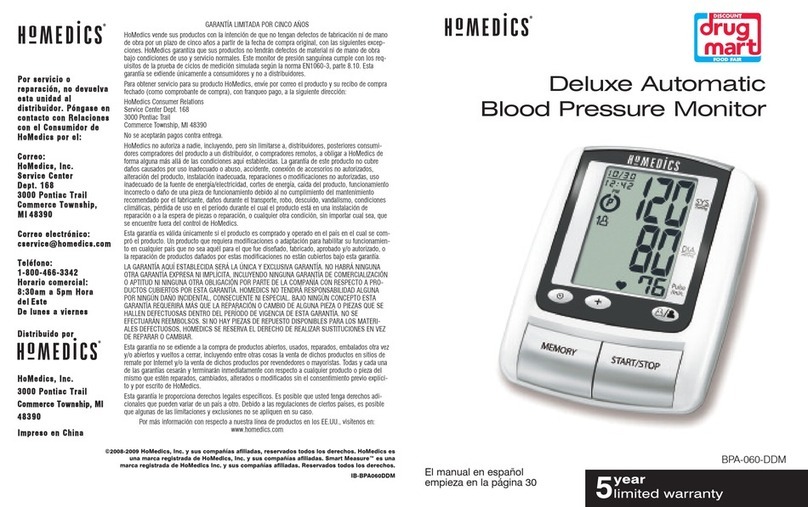 HoMedics BPA-060-DDM User manual