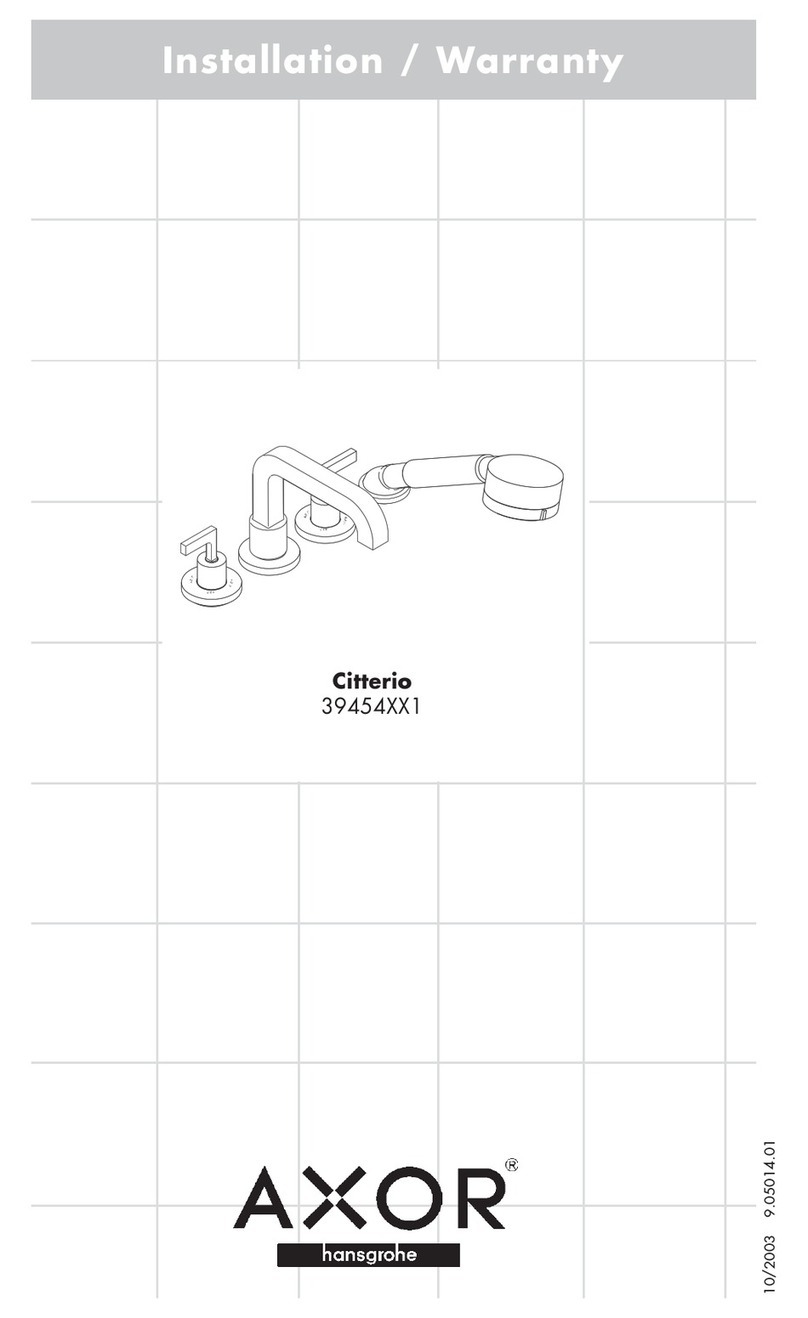 Hans Grohe AXOR Citterio 39454 1 Series User manual Hans Grohe AXOR Citterio 39454 1 Series User manual