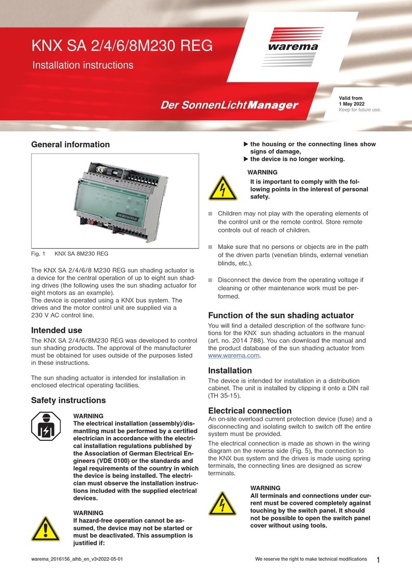 WAREMA KNX SA 2M230 REG installation instructions