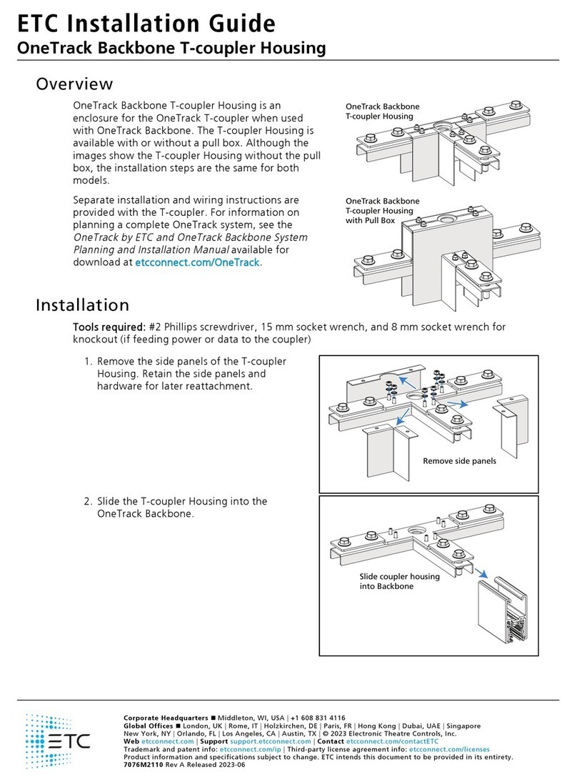 ETC OneTrack Backbone T-coupler Housing installation guide