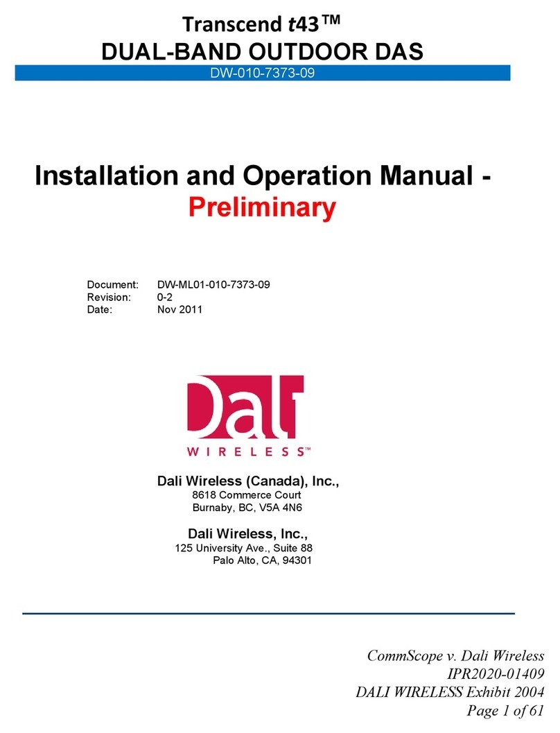 Dali Wireless Transcend t43 Installation and operation manual
