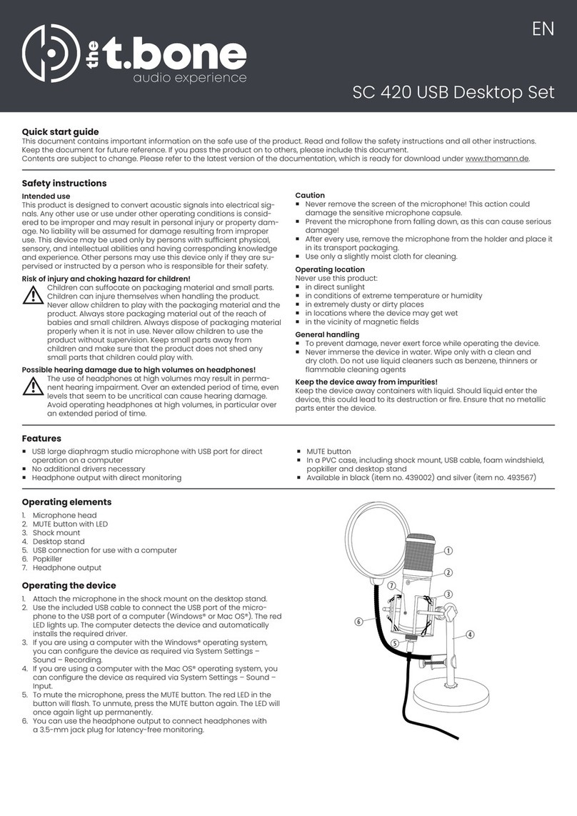 T.BONE SC 420 User manual