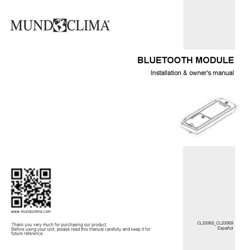mundoclima CL23362 Installation & owner's manual
