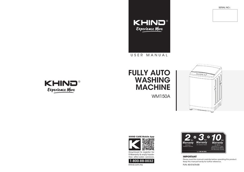 KHIND WM150A user manual