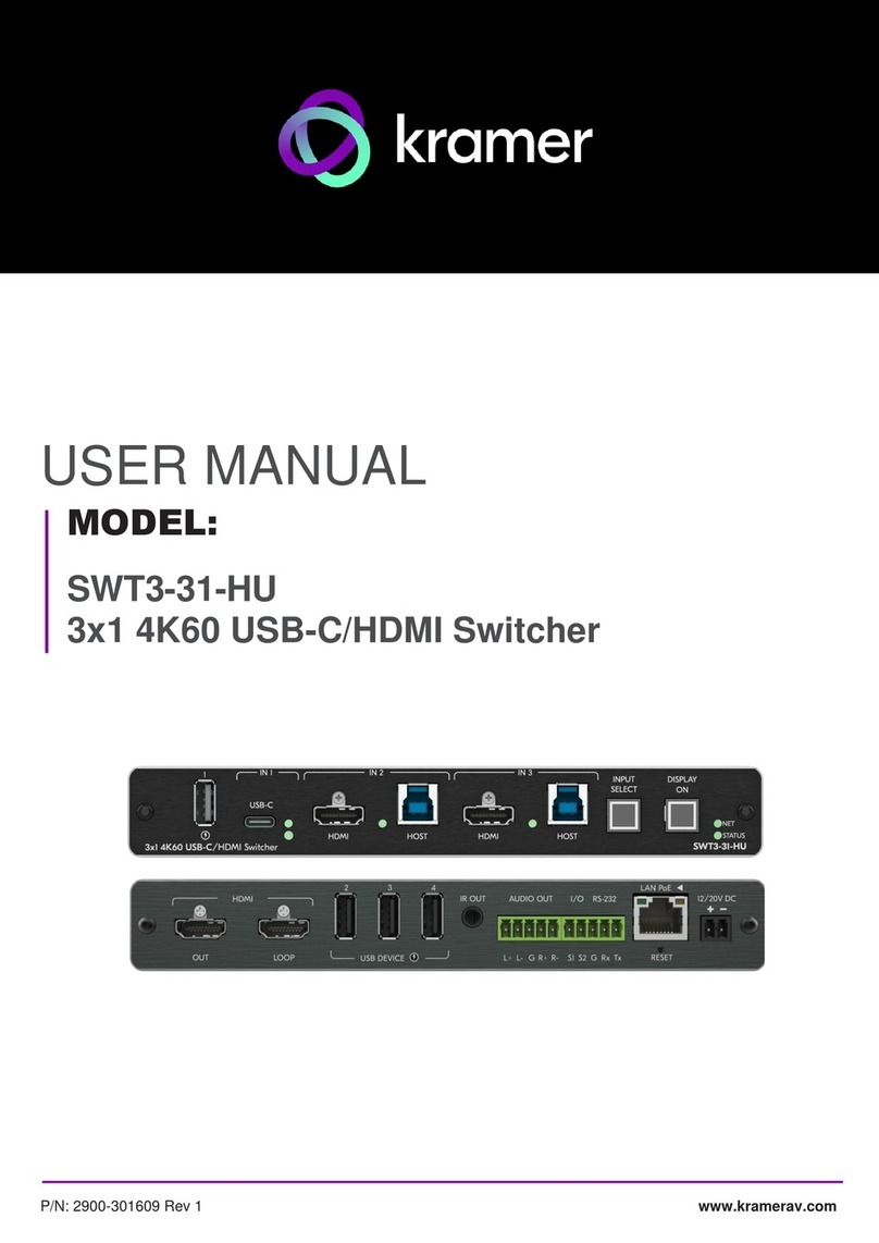 Kramer SWT3-31-HU User manual Kramer SWT3-31-HU User manual