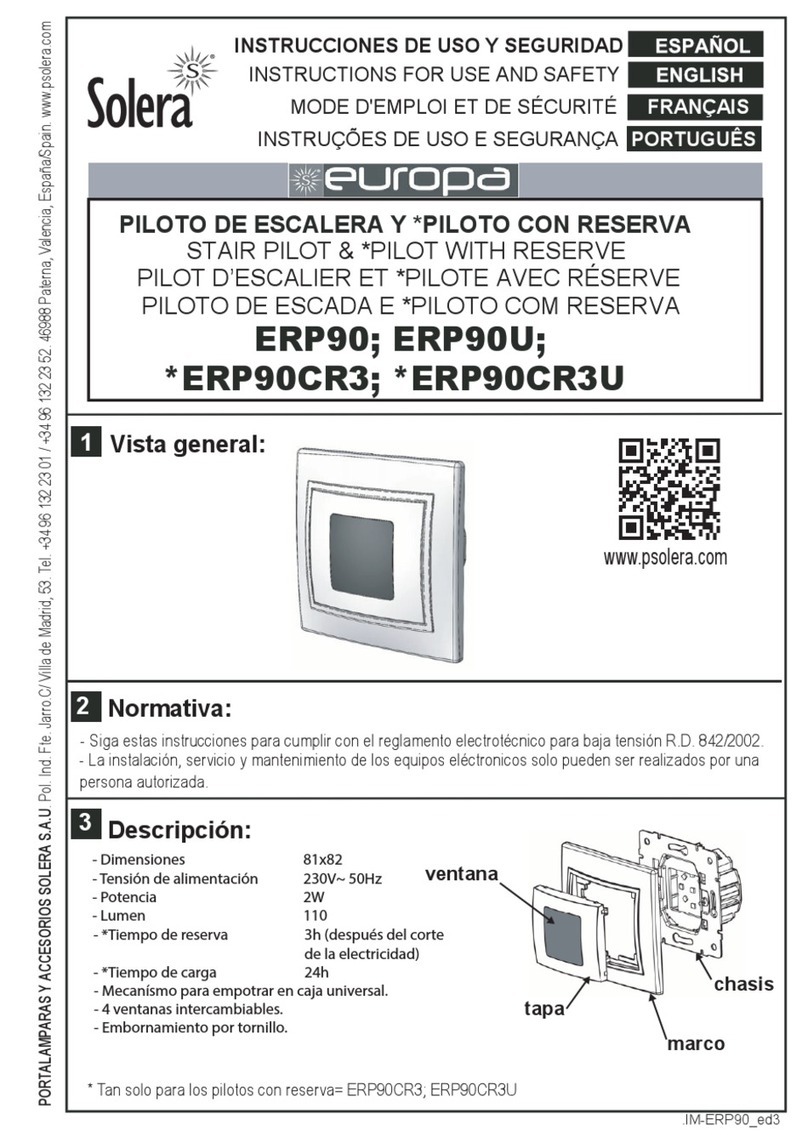 Solera Europa ERP90CR3 Series Instructions for use and safety